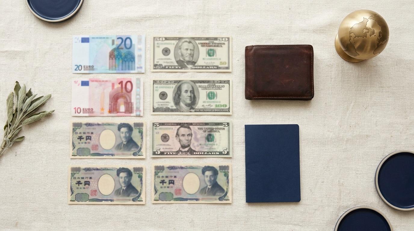 国別に持っていく現金額:スプレッドで数千円を節約する目的地別の表 — 記事画像